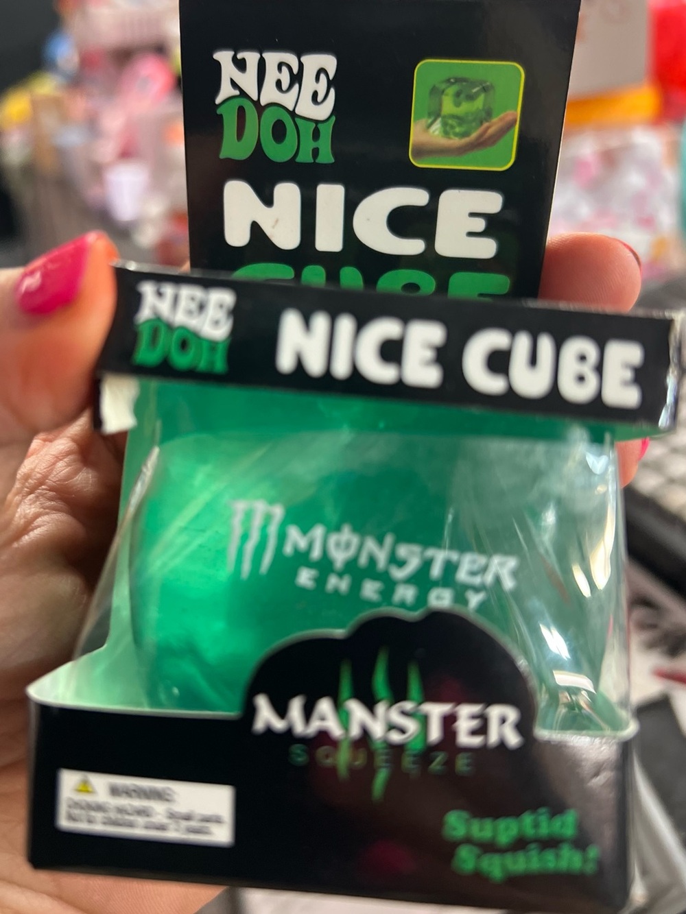 NeeDoh Nice Cube Monster Energy Green Stress Cube
